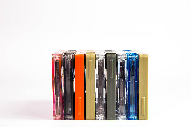 istock Old cassette tapes on white background 523393850
