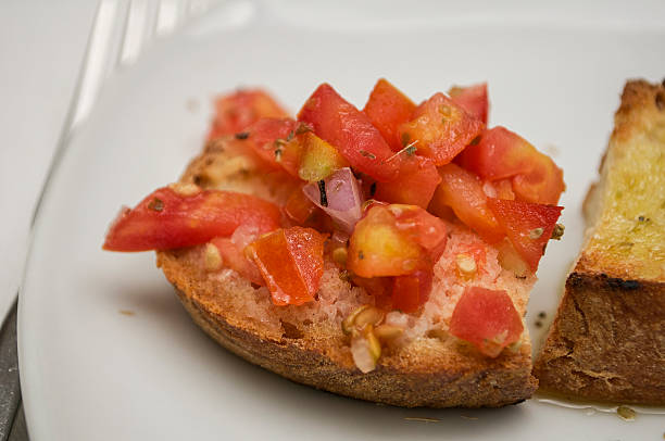 istock Close up of fresh bruschetta 523394099