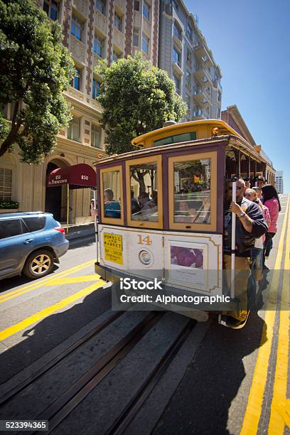 San Francisco Cable Car Stock Photo - Download Image Now - Adult, Architecture, Balance