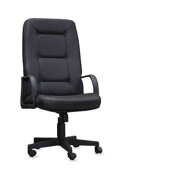 istock The office chair from black leather. Isolated 523395481