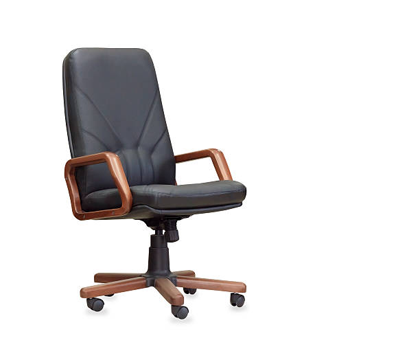 The office chair from black leather. Isolated The office chair from black leather. Isolated ergonomic keyboard photos stock pictures, royalty-free photos & images