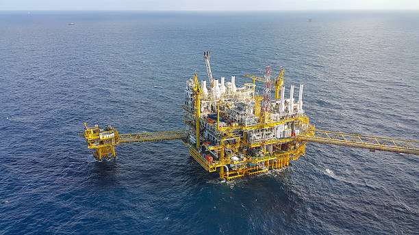 istock Offshore construction platform for production oil and gas, 523396098