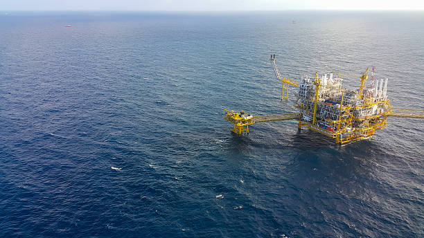 istock Offshore construction platform for production oil and gas, 523396138