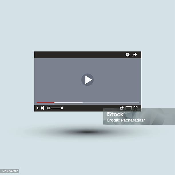 Video Play Interface Video Player Interface Vector Lillustration Flat Design Stock ...