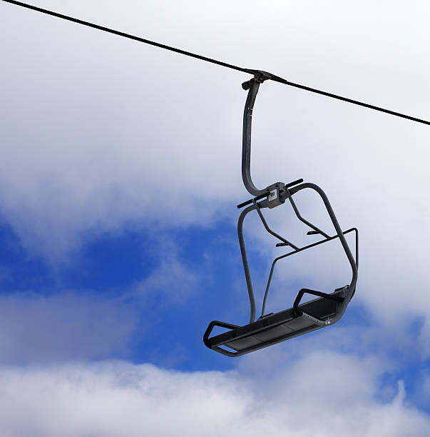 istock Chair-lift and cloudy sky 523397283