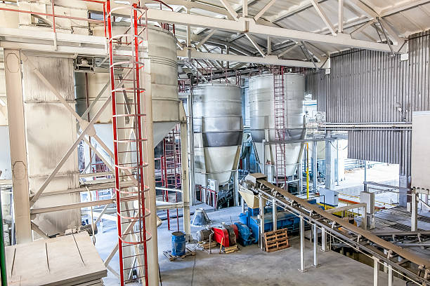 istock production facilities with automated machinery at factory producing blocks 523397610