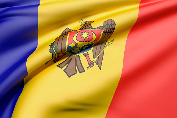 istock 3d rendering of a Moldavia flag 523398538