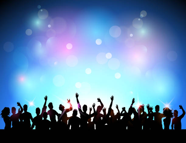 Party people in club Vector illustration of Party people in club political party stock illustrations