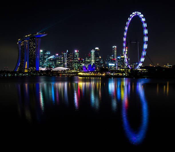 istock Singapore skyline at night - Marina Bay 523399664