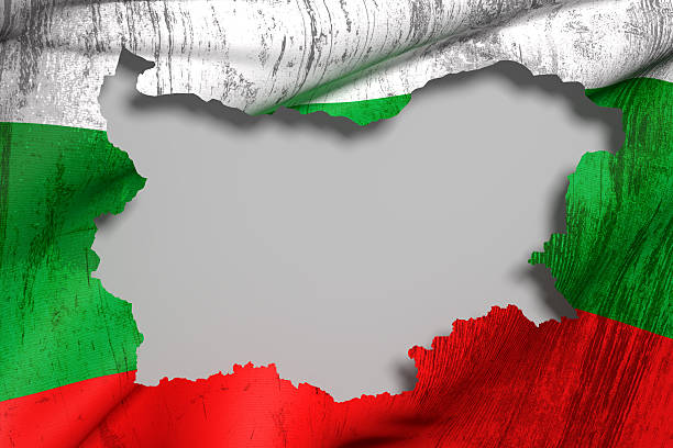 istock Silhouette of  Bulgaria map with flag 523400062
