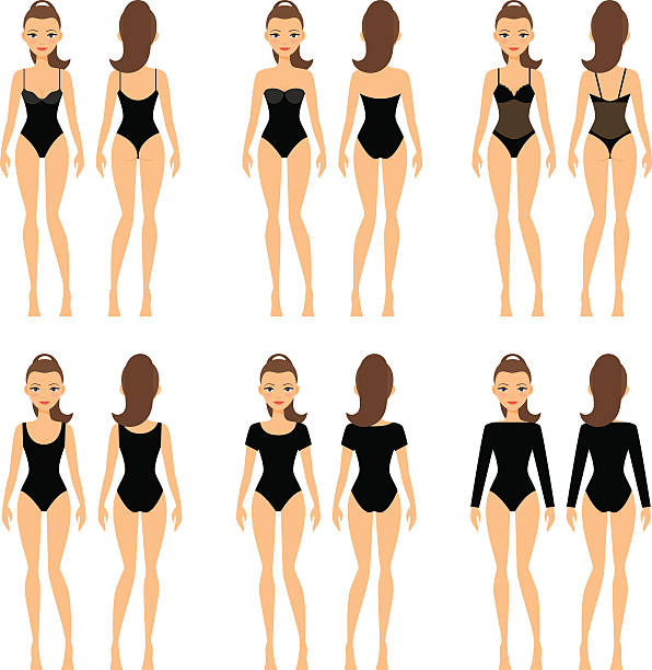 illustrazioni stock, clip art, cartoni animati e icone di tendenza di body da donna - body shape