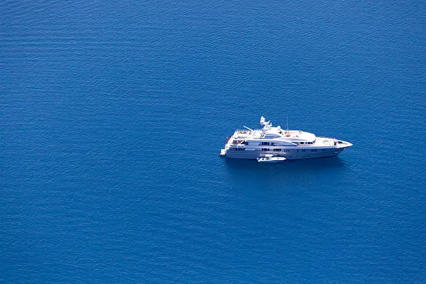 Aerial View of Luxury Motoryacht