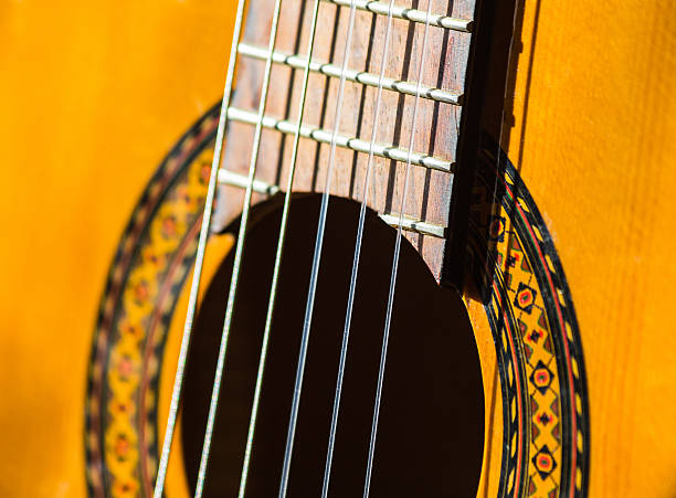 Acoustic classical guitar. Acoustic classical guitar. Close-up deck and strings karlheinz böhm stock pictures, royalty-free photos & images