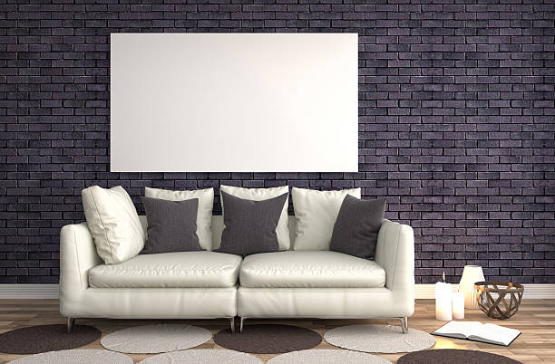 istock mock up poster frame in interior background. 3D Illustration 523405116