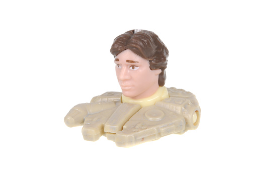 Adelaide, Australia - February 14, 2016: An isolated Han Solo Kinder Egg Toy photo. Kinder Surprise eggs are a popular treat for children and the toys contained inside are highly sought after collectables.