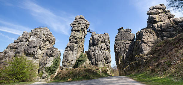 externsteine germany in spring externsteine germany in spring detmold stock pictures, royalty-free photos & images