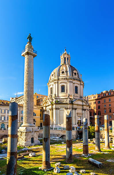 istock Trajan's Column and Santissimo Nome di Maria al Foro 523407266