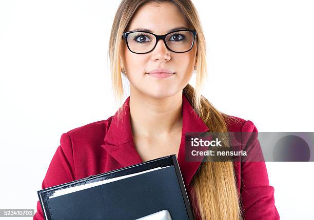 Young Business Girl Looking At Camera Isolated On White Stock Photo - Download Image Now