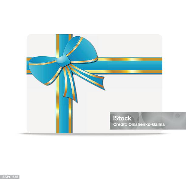 Greetingcard With A Blue Bow And Mestome For Text Stock Illustration - Download Image Now