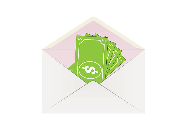 конверт и деньги - envelope opening stack open stock illustrations