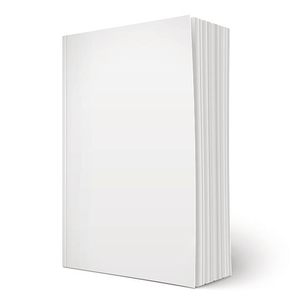stockillustraties, clipart, cartoons en iconen met blank vertical softcover book template with pages. - tekstveld
