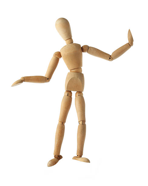istock mannequin old wooden dummy dancing thai style isolated on white 523427845