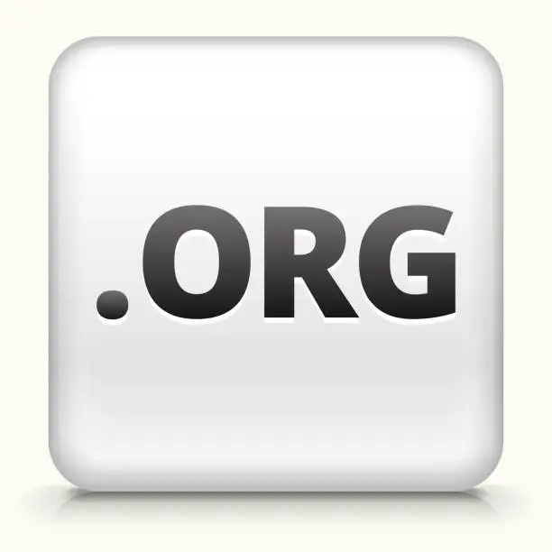 Vector illustration of Square Button with .org