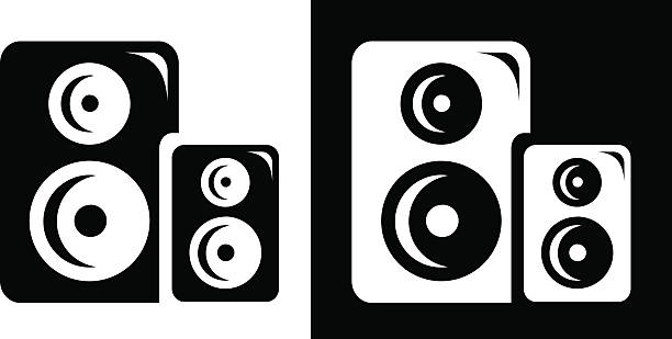 Audio speakers vector art illustration