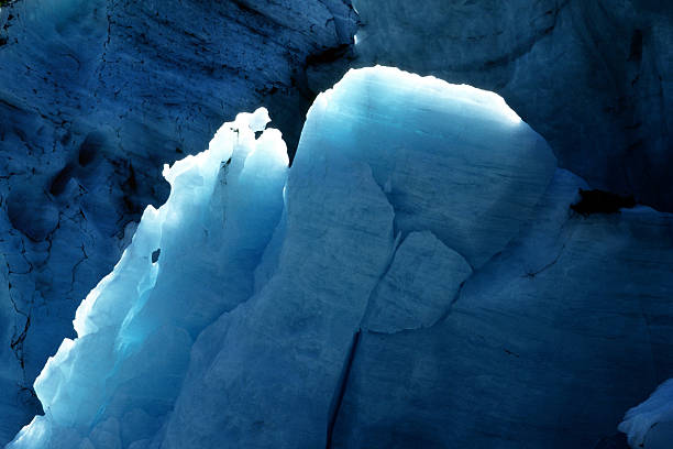 Part of a glacier in fresh blue colours.