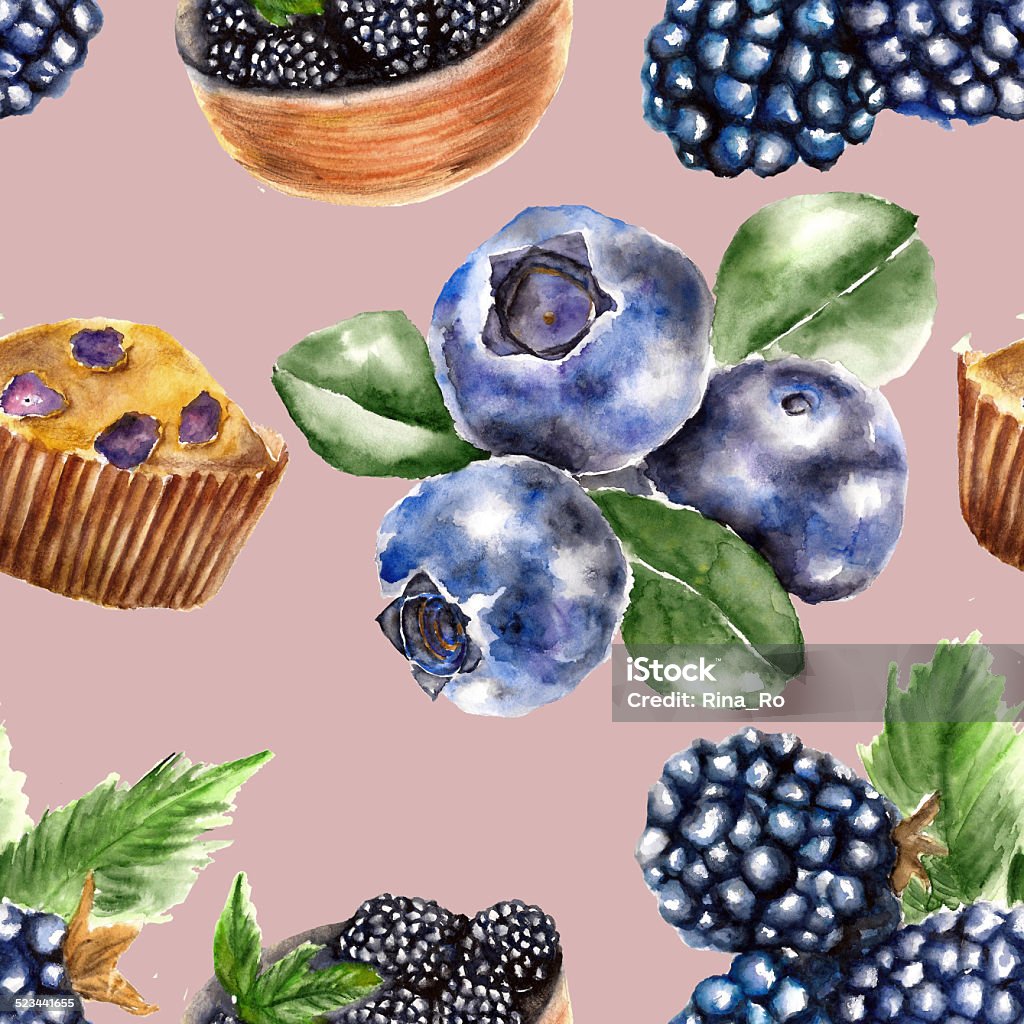 Seamless pattern with berry Abstract Stock Photo