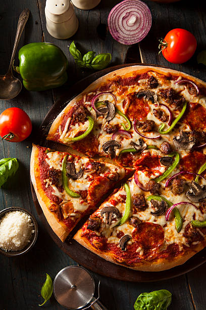istock Homemade Hot Supreme PIzza 523441821