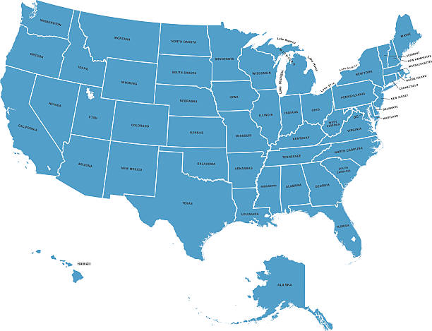 アメリカ合衆国の地図 - アメリカ州境点のイラスト素材／クリップアート素材／マンガ素材／アイコン素材