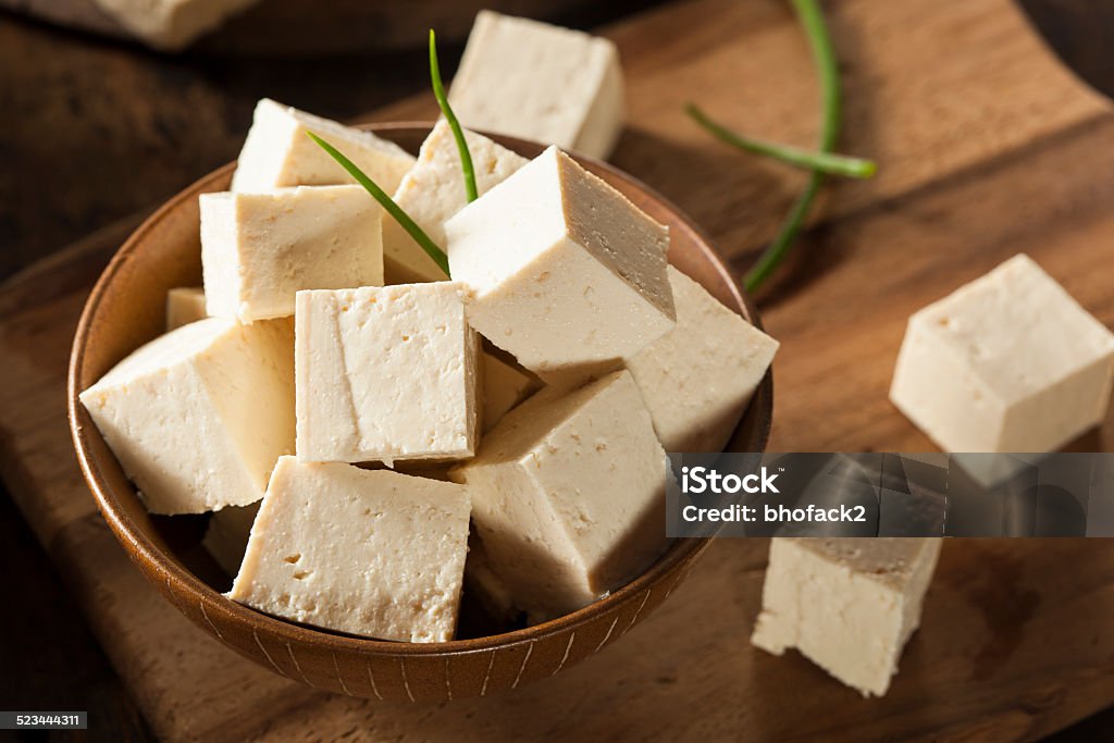 Organic Raw Soy Tofu Organic Raw Soy Tofu on a Background Asia Stock Photo