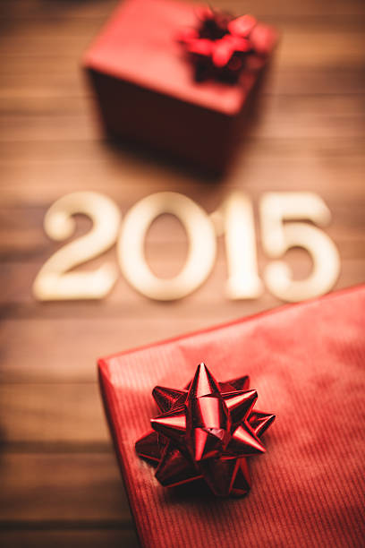 istock Gold 2015 New year text on christmas decoration 523444909