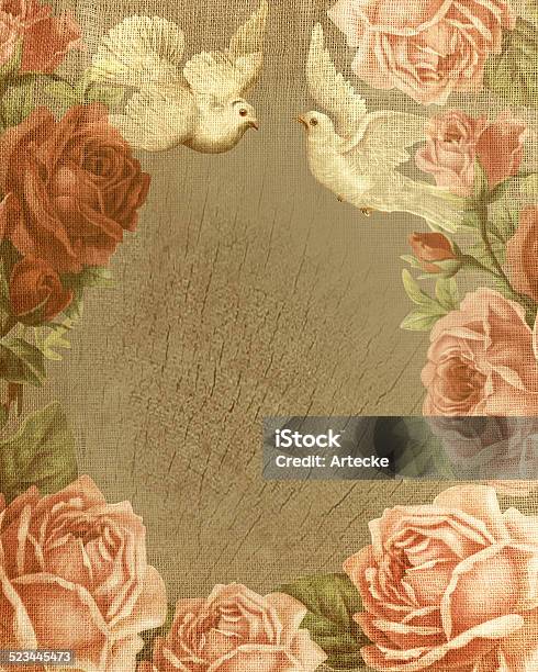 Vintage Background Roses Love Stock Photo - Download Image Now - Art, Art And Craft, Beauty