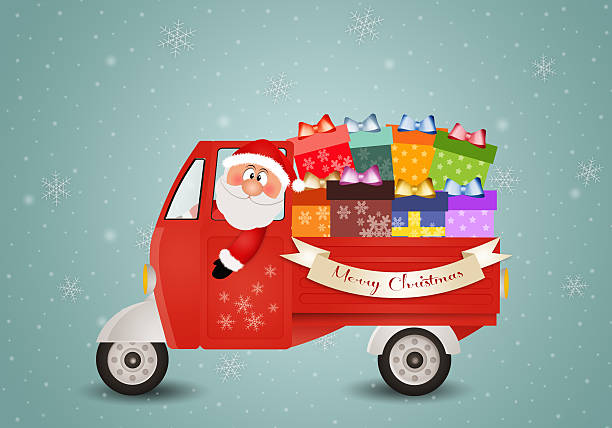 istock Santa Claus carrying Christmas packages 523445703