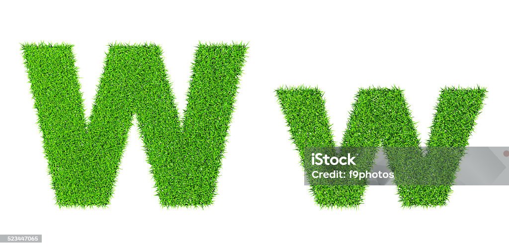 Grass letter W Grass letter W - ecology eco friendly concept character type Agriculture Stock Photo