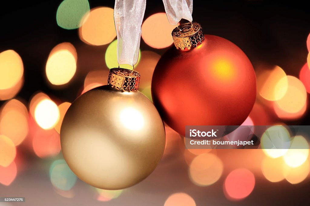 Christmas balls with light blur in the background Abstract Stock Photo