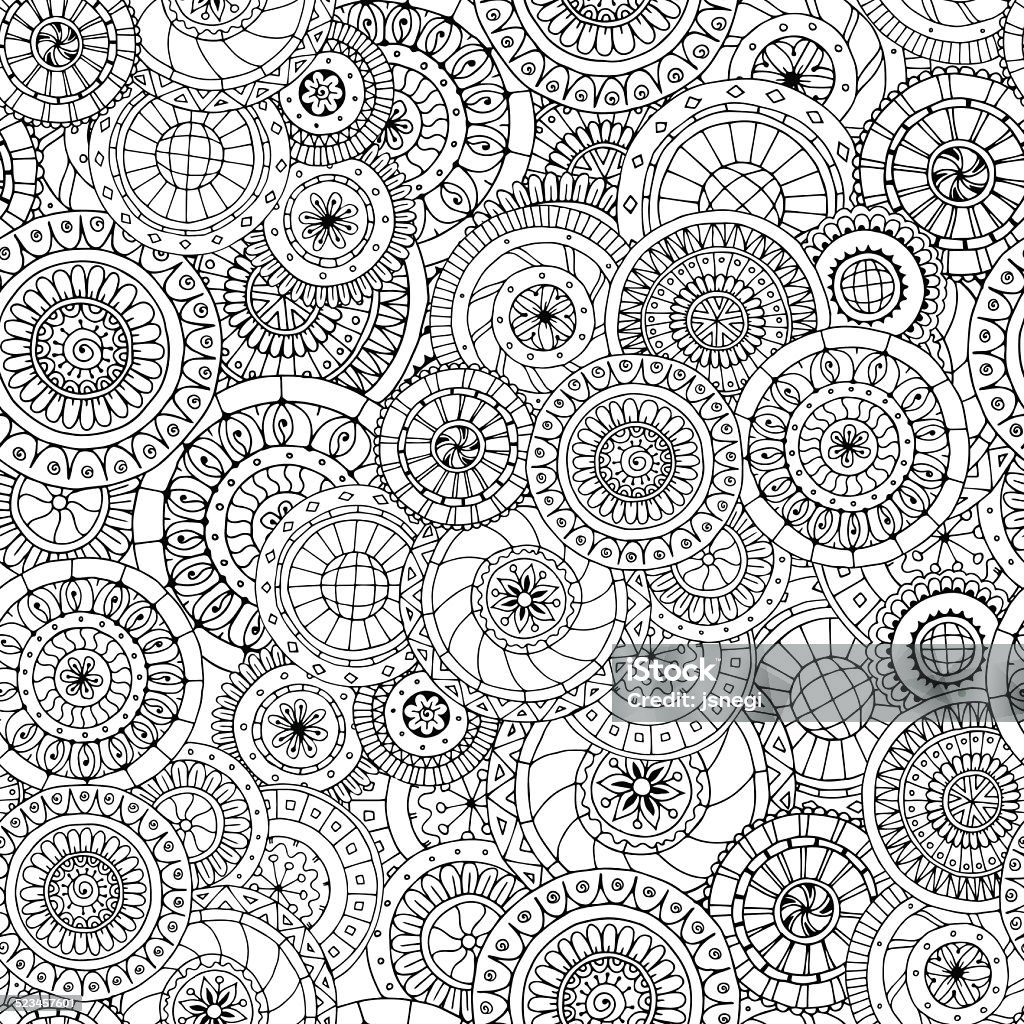 Seamless floral pattern with doodles and cucumbers. Seamless floral pattern with doodles and cucumbers. Black and white version. Abstract stock vector