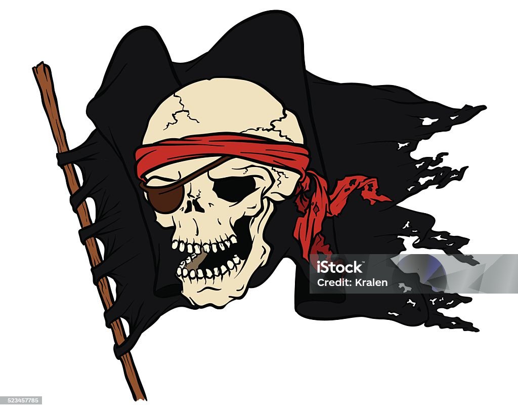 Pirate flag with skull Pirate flag with skull - vector image. Art stock vector