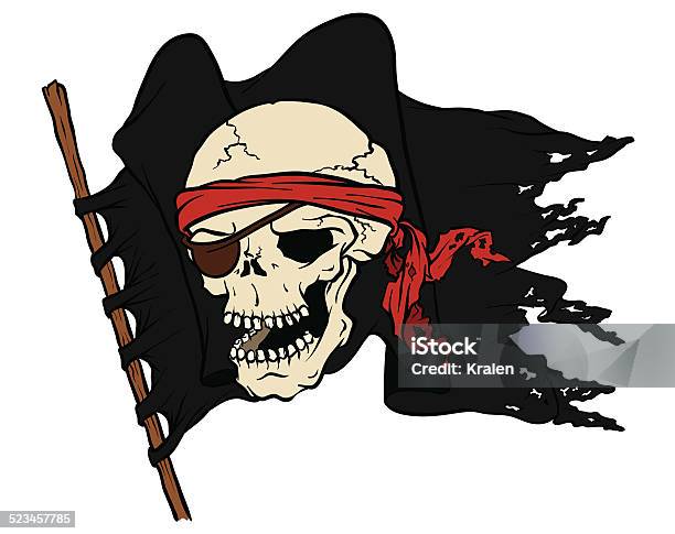 Pirate Flag With Skull Stock Illustration - Download Image Now - Art, Art And Craft, Clip Art