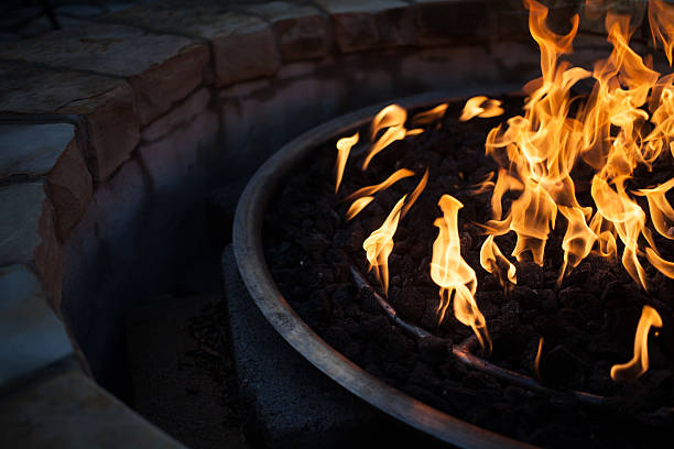 Close Up of Fire Pit Close Up of Fire Pit fire pit photos stock pictures, royalty-free photos & images
