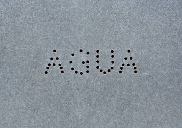 istock Perforated letters on zinc AGUA 523461077