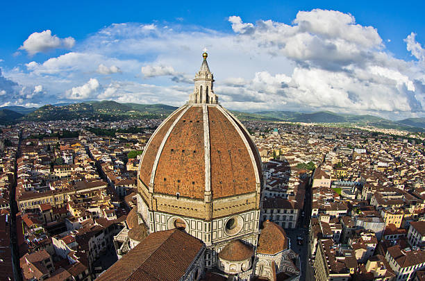 istock Panoramic view with Florence cathedral in front, Tuscany, Italy 523461781