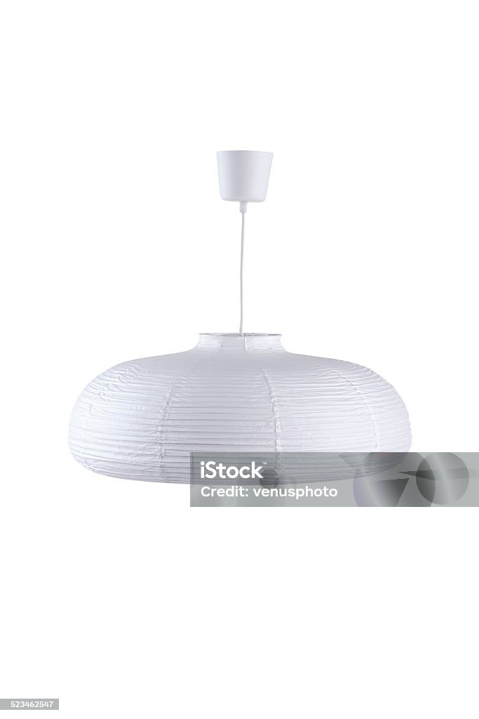 Paper ceiling lamp Paper ceiling lamp isolated on white background Ceiling Stock Photo