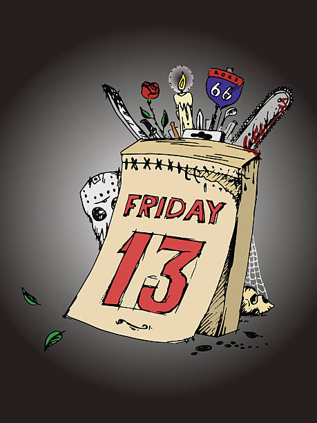 ilustrações de stock, clip art, desenhos animados e ícones de cartaz de sexta ­ feira, a décima-terceira. ilustração vetorial. - friday the 13th