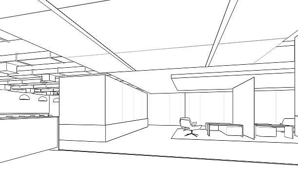 istock outline sketch of a interior 523471263