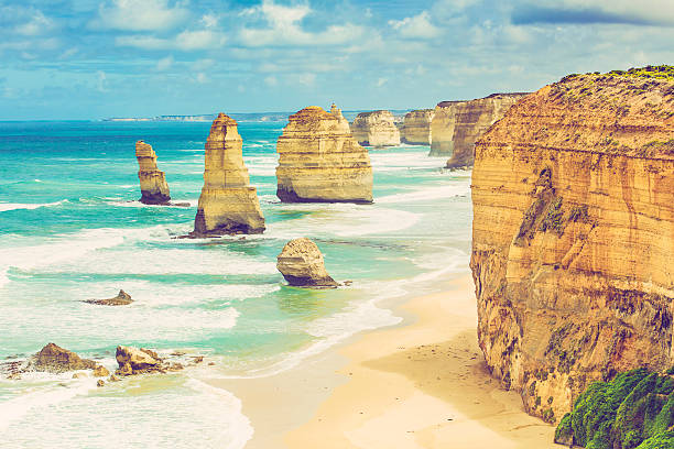 istock Twelve Apostles rocks on  Great Ocean Road, Australia 523471500