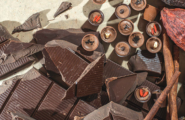istock Chocolate bonbons and chocolate bar 523472551