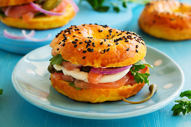 istock Bagels with salmon and cream cheese. 523472873